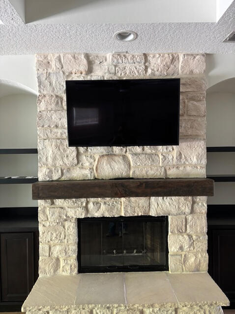 TV Install on Stone Fireplace
